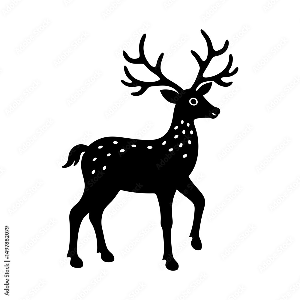 Fototapeta premium christmas reindeer vector art silhouette
