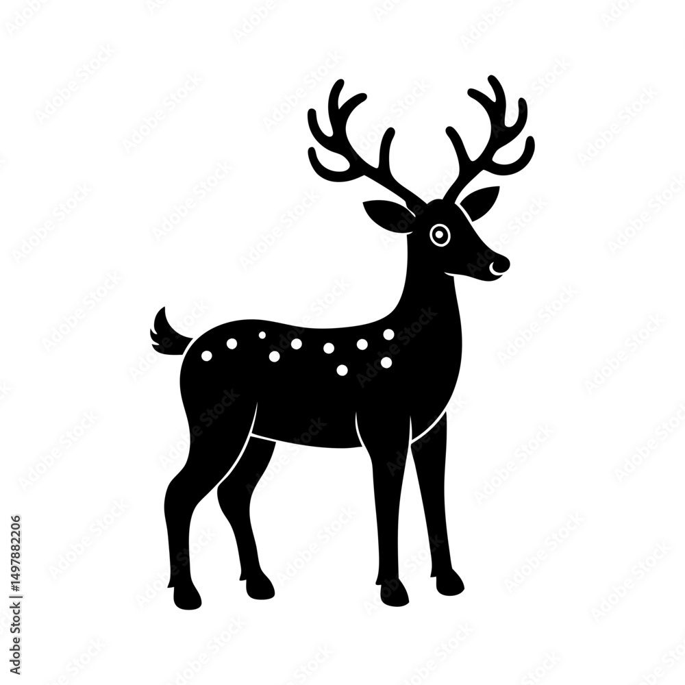 Fototapeta premium christmas reindeer vector art silhouette