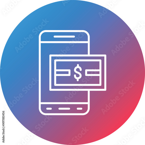 Payment Sent Line Gradient Circle Background Icon