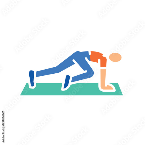reverse lunges color flat icon for digital and print projects.