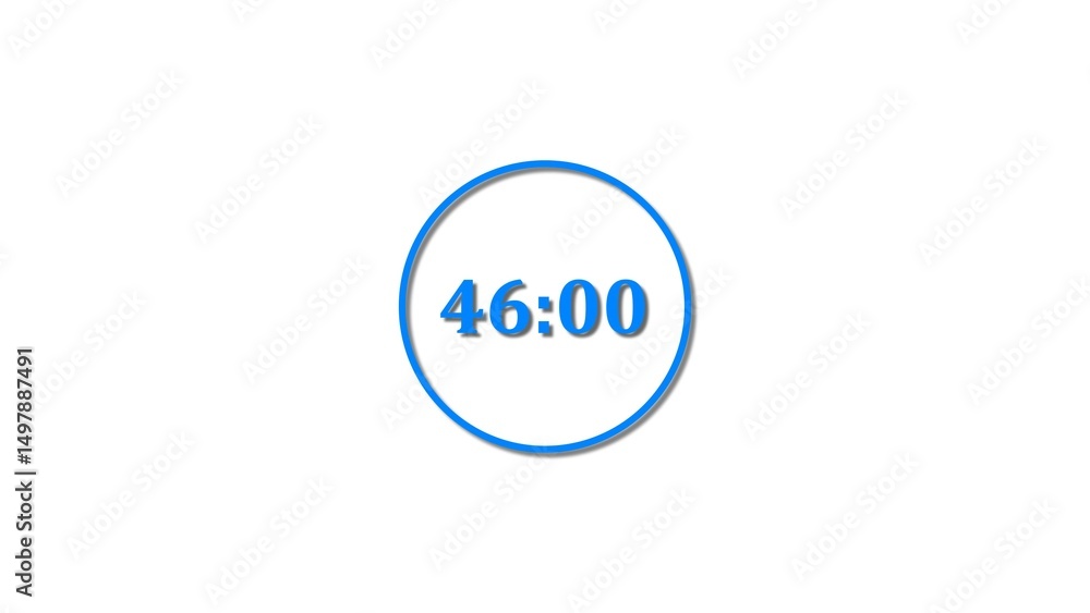 46 Seconds countdown Royal blue color 4k illustration. 46 seconds timer icon 4k illustration on white background. 46 Seconds countdown Royal blue color 4k illustration. 46 seconds timer icon 4k illustration on white background.