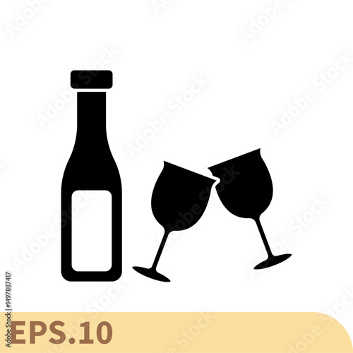 champage icons symbol vector elements for infographic web