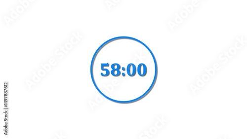 Wallpaper Mural 58 Seconds countdown Royal blue color 4k illustration. 58 seconds timer icon 4k illustration on white background. Torontodigital.ca