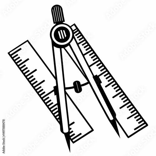 ruler and pencil