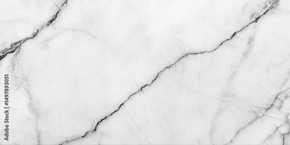 Obraz premium Elegant White Marble Texture with Subtle Black Veins for Design