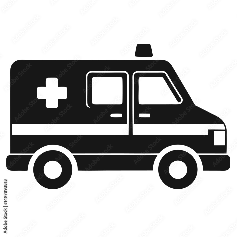 silhouette ambulance on white background silhouette ambulance on white background