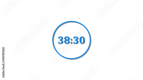 Wallpaper Mural 43 Seconds countdown Royal blue color animation. 43 seconds timer icon animation white background 4k video. Torontodigital.ca