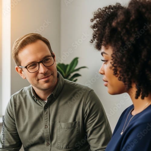 Wallpaper Mural Psychologist with Client in Therapy Session Empathy Support Communication Torontodigital.ca