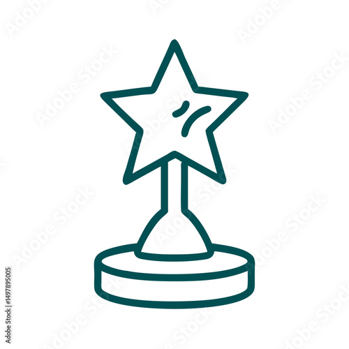 Star Award on Pedestal: Representing Outstanding Achievement and Recognition; A Symbol of Merit and Success

