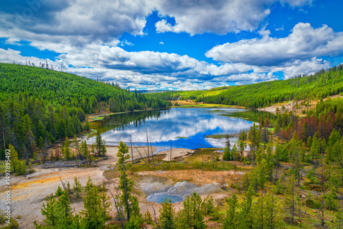A scenic overlook in Yellowstone National Park.
