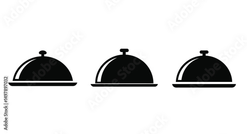 Restaurant Tray icons in outline and stroke versions