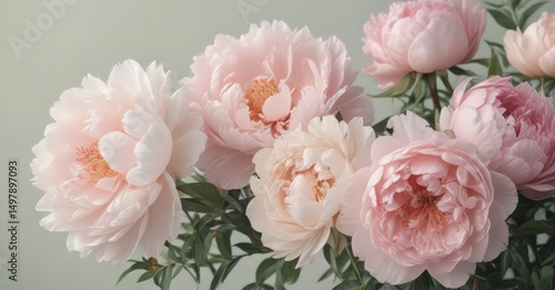 Delicate watercolor peonies & roses, vintage aesthetic  Soft pastel hues, lush blooms , rose art, floral, bud
