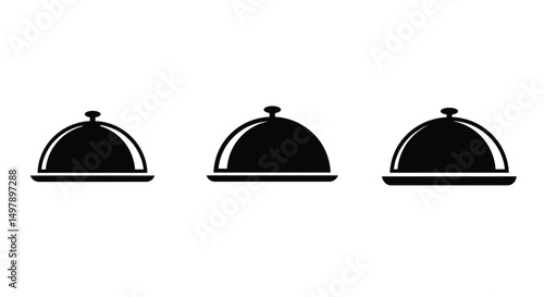 Restaurant Tray icons in outline and stroke versions