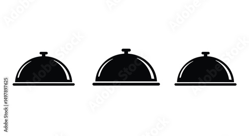 Restaurant Tray icons in outline and stroke versions