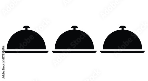 Restaurant Tray icons in outline and stroke versions