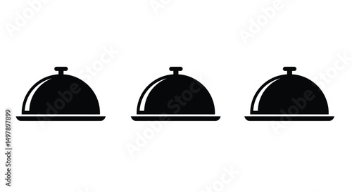 Restaurant Tray icons in outline and stroke versions
