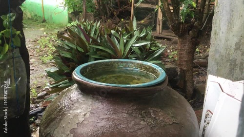 rainy atmosphere in the front yard of the house video
