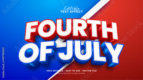 Independence Day of America editable text effect, 4th of July text style effect