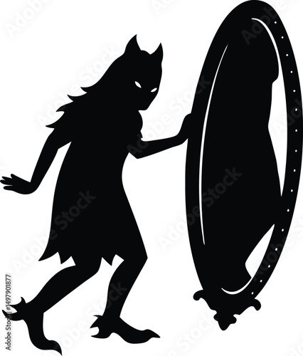 Shadow Stepping Out of Mirror Silhouette