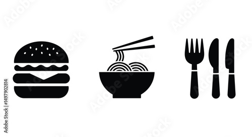 food icon set, Restauran symbol icon set vector