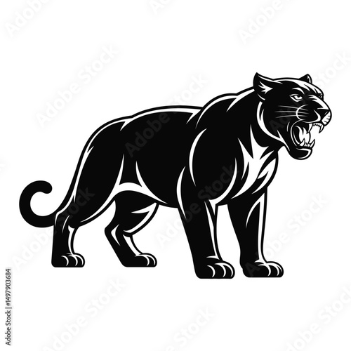Tiger silhouette in black vector design


