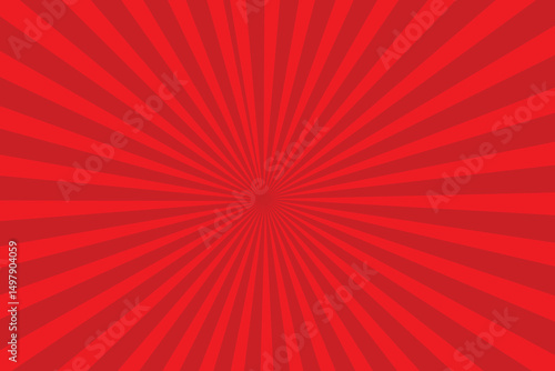 Circular Red Striped Background Square Textured Sunburst