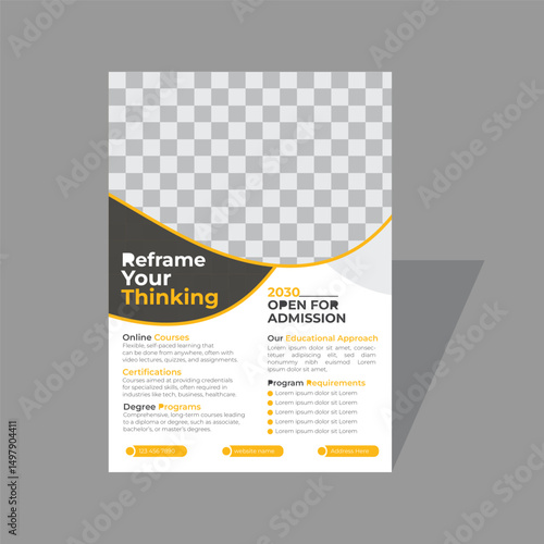 Editable Professional Education Flyer - A4 Printable Template For Coaching, School or Online Learning