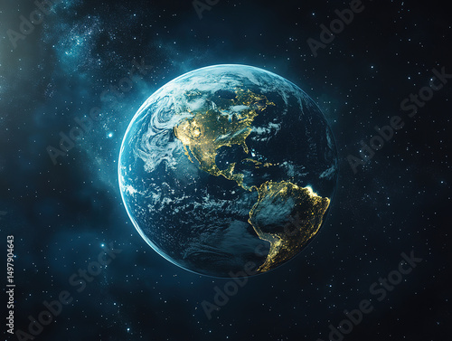 Wallpaper Mural Global Network Concept with Earth and Technology Connection Torontodigital.ca