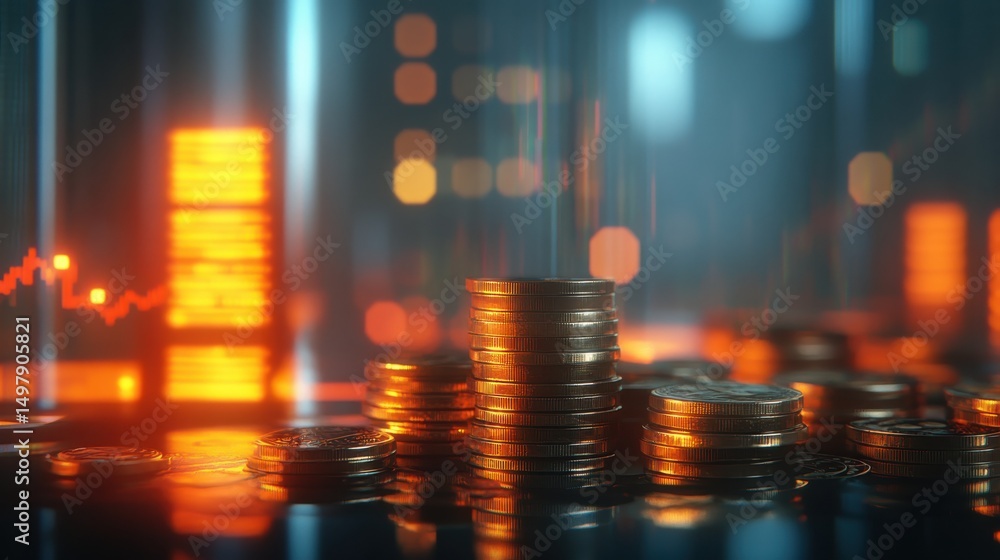 Digital finance and business technology growth concept Digital finance and business technology growth concept
