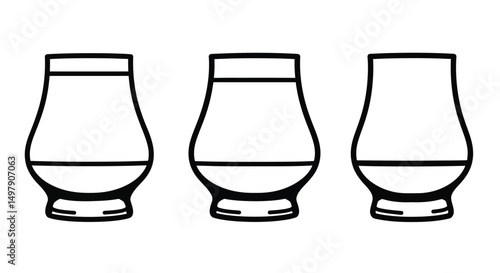 Glencairn Whisky Glass icon set. Whiskey Glass logo vector. Whiskey Glass Vector Icon. 