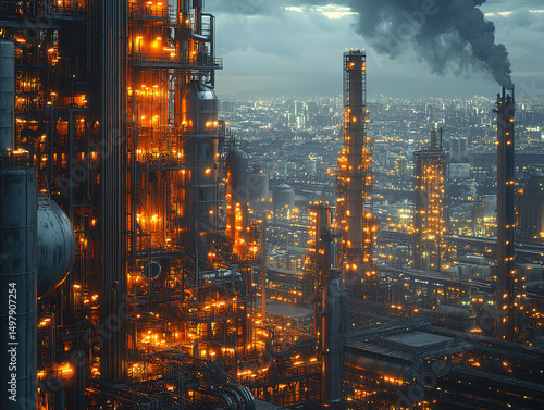 Wallpaper Mural Advanced City Design with Industrial Lines and Transport Flow Torontodigital.ca