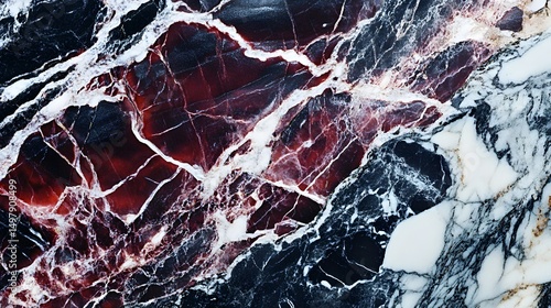 Abstract Dark Red and White Marble Texture Background