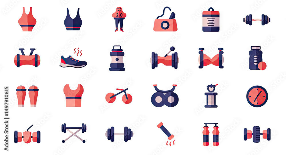 Fototapeta premium fitnes icon set, fitnes icon pack
