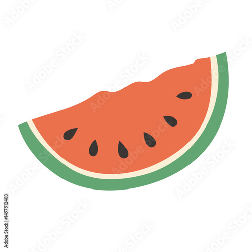 Watermelon half and sliced on white background. Fresh and juicy vector watermelon, cut and chopped fruit.