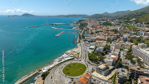 Vászonkép Aerial view of the city of Formia, in the province of Latina, Lazio, Italy