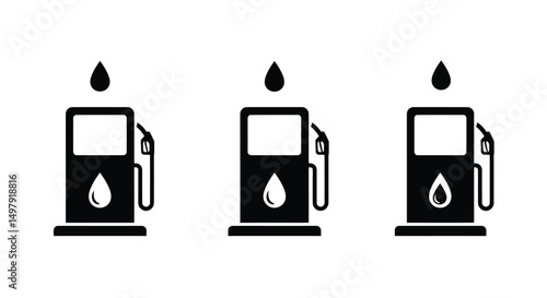 Gas pump icon. Fuel, gas, gasoline, oil, petrol signs. Vector illustration.