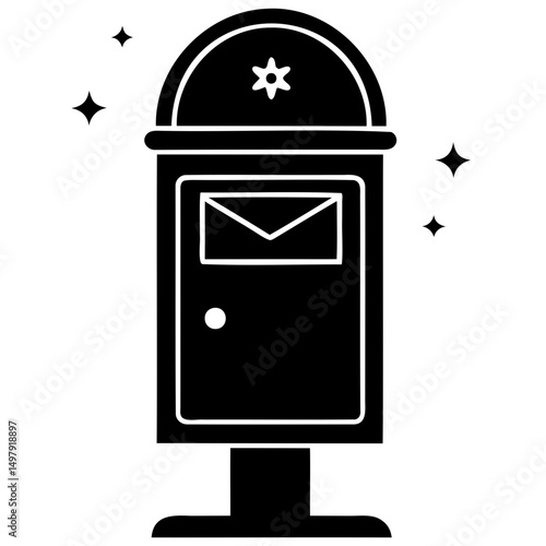 Stylized postbox icon silhouette perfect for design templates icons and infographics