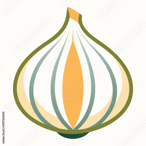 Garlic icon on white background 