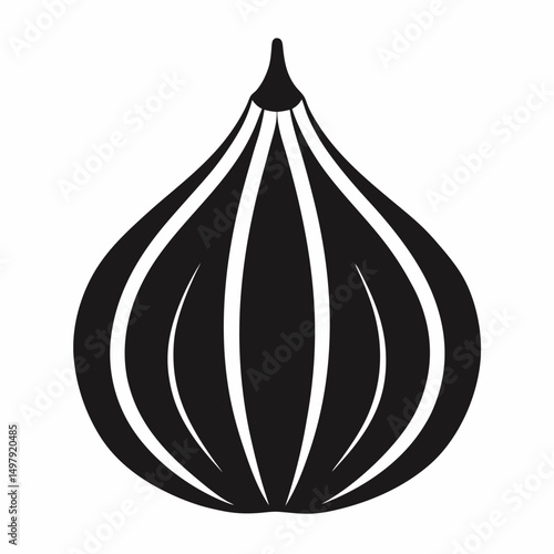 Garlic Silhouette icon on white background