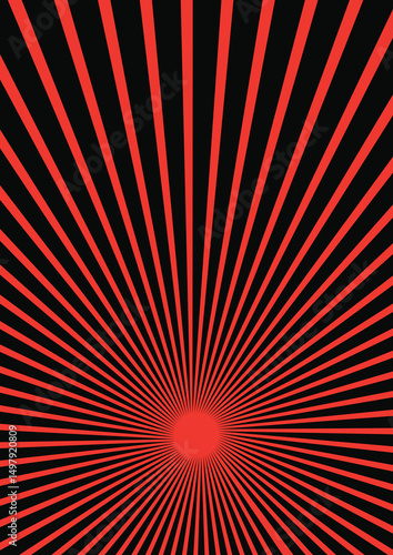 Circular Red Striped Background Square Textured Sunburst