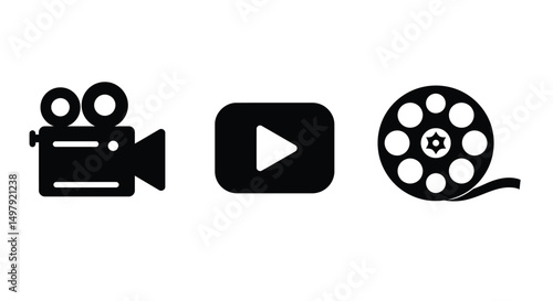 Video icon vector. Video camera sign and symbol. Movie sign. Cinema sign