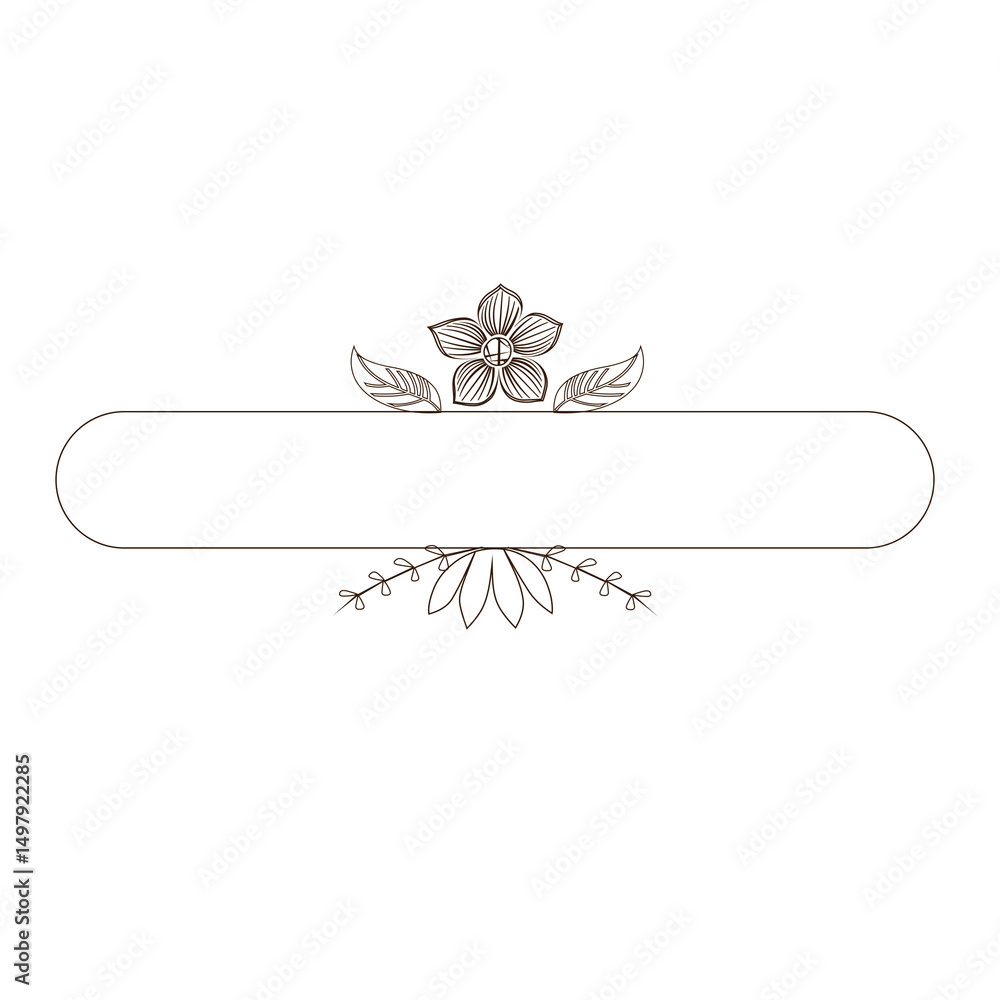 Obraz premium Name bar or title name with leaf and floral shape Vector