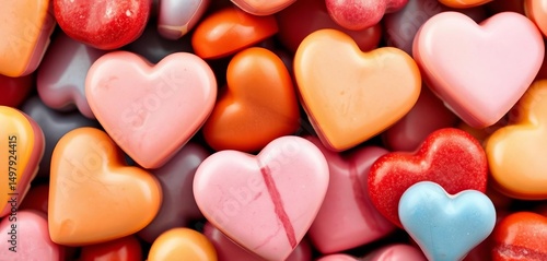 Seamless pattern of heart-shaped candies, ideal for Valentine's Day ,  pattern,   vector