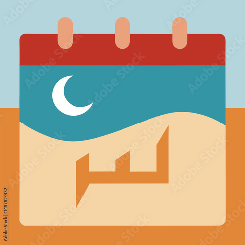 Calendar day and date vector symbol illustration