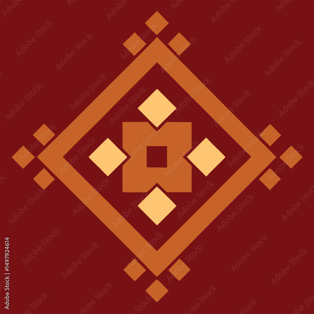 Fototapeta premium Red and white or yellow cross and Christmas tree icons for home building and real estate web design