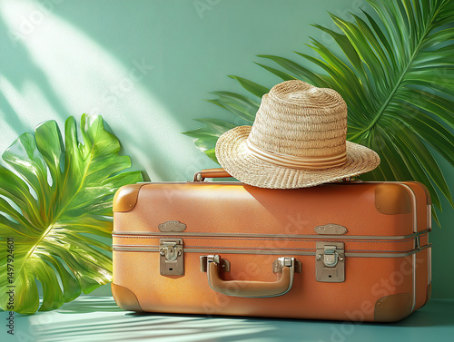 Wallpaper Mural Suitcase Being Packed for a Summer Travel Adventure Torontodigital.ca