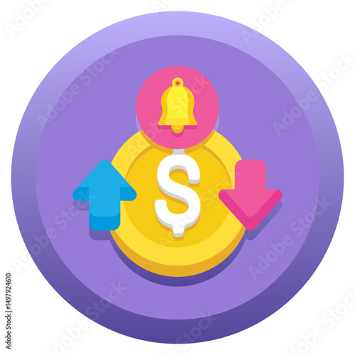 Rate Alerts Icon – Currency & Market Price Notification SVG Vector icon
