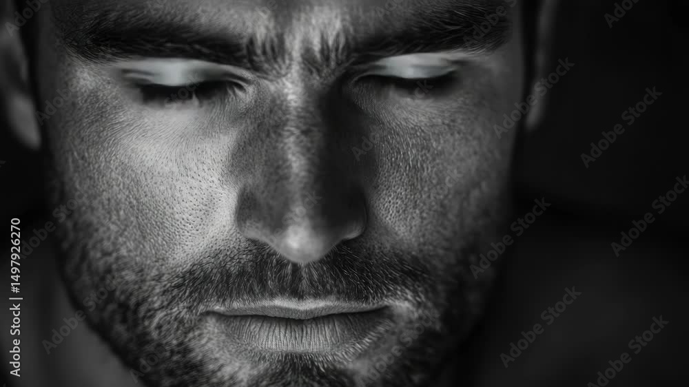 A portrait of a bearded man in black and white A portrait of a bearded man in black and white