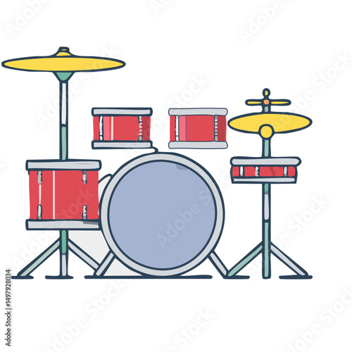vector illustration of drum kit