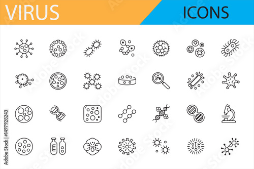 Virus Icon Collection for Health and Science